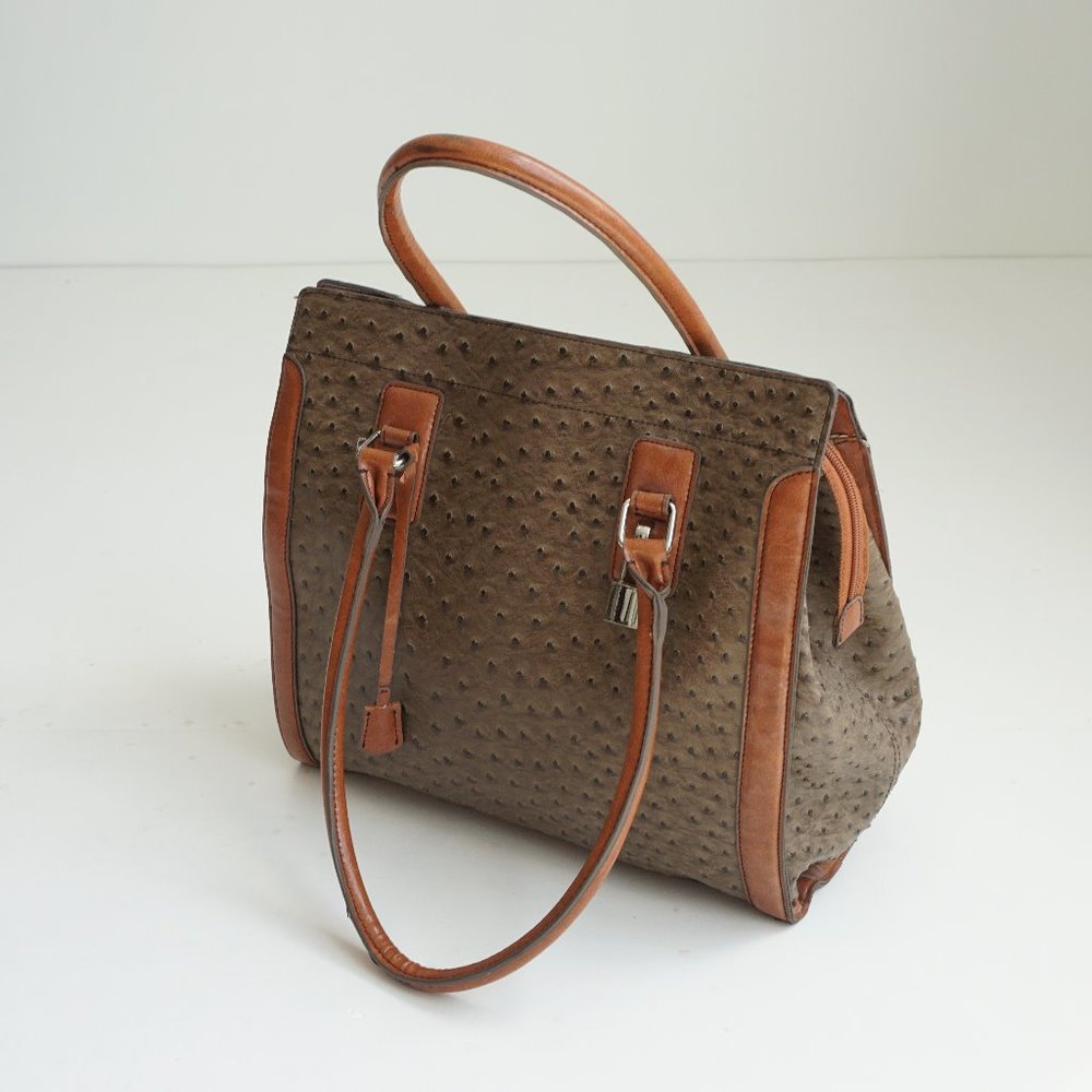 Large Brown Faux Animal Skin Tote Purse